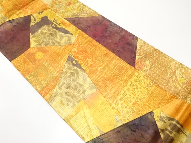 切りばめ　更紗模様　袋帯